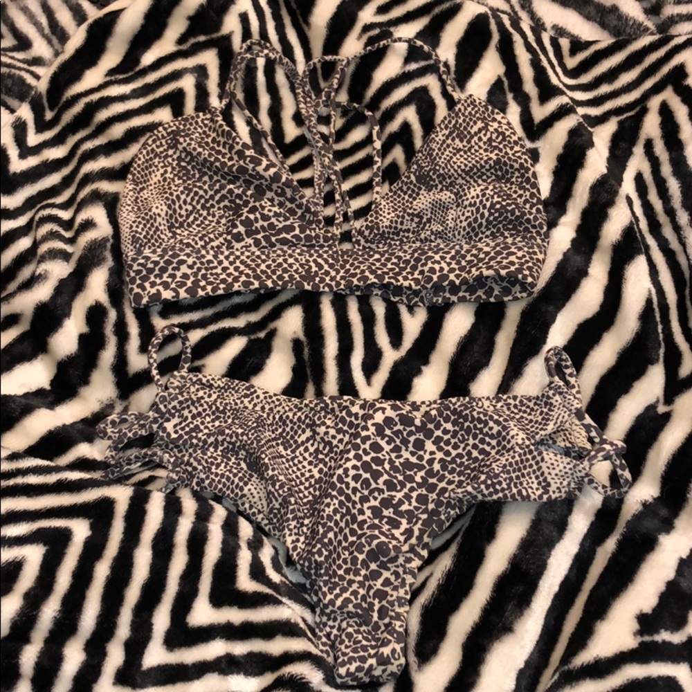 acacia swimwear top and bottom snake print